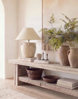 Cottage House Lamp & Linen Shade