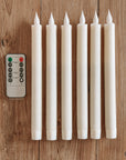 Cream LED Wax Taper Candles