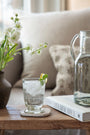 Etched Floral Drinking Glass