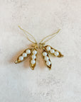 Faux Pearl Pea Pod Ornament
