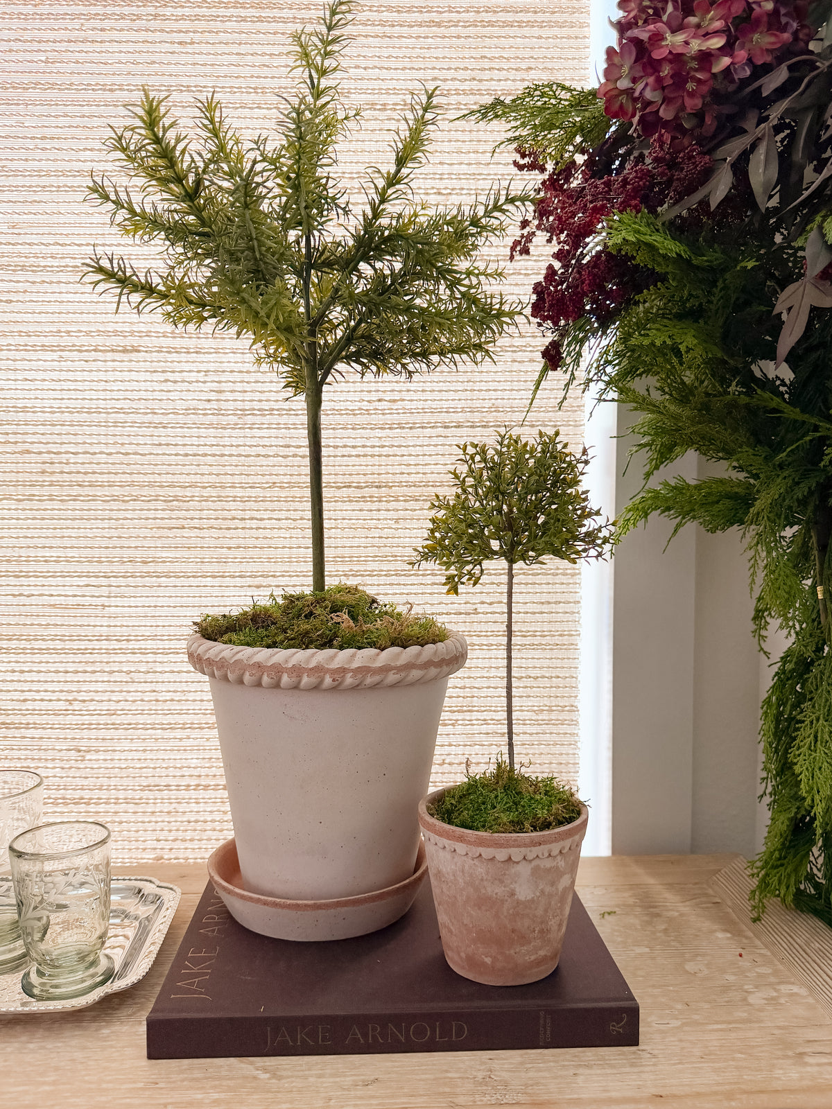 Faux Potted Rosemary Topiary