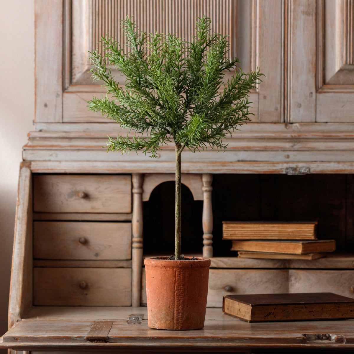 Faux Potted Rosemary Topiary
