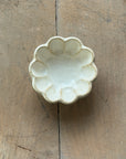 Footed Petal Bowl in Cream