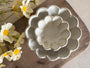 Footed Petal Bowl in Cream
