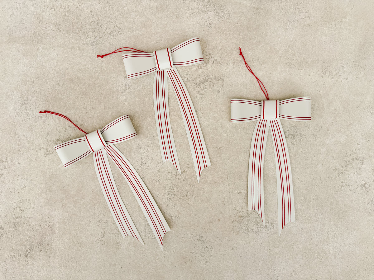 The French Stripe Bow Ornaments