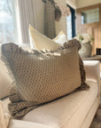 Garden Print Ruffle Lumbar Pillow Cover, 16x24