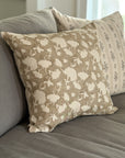 Meadow Block Print Throw Pillow Cover, 22x22