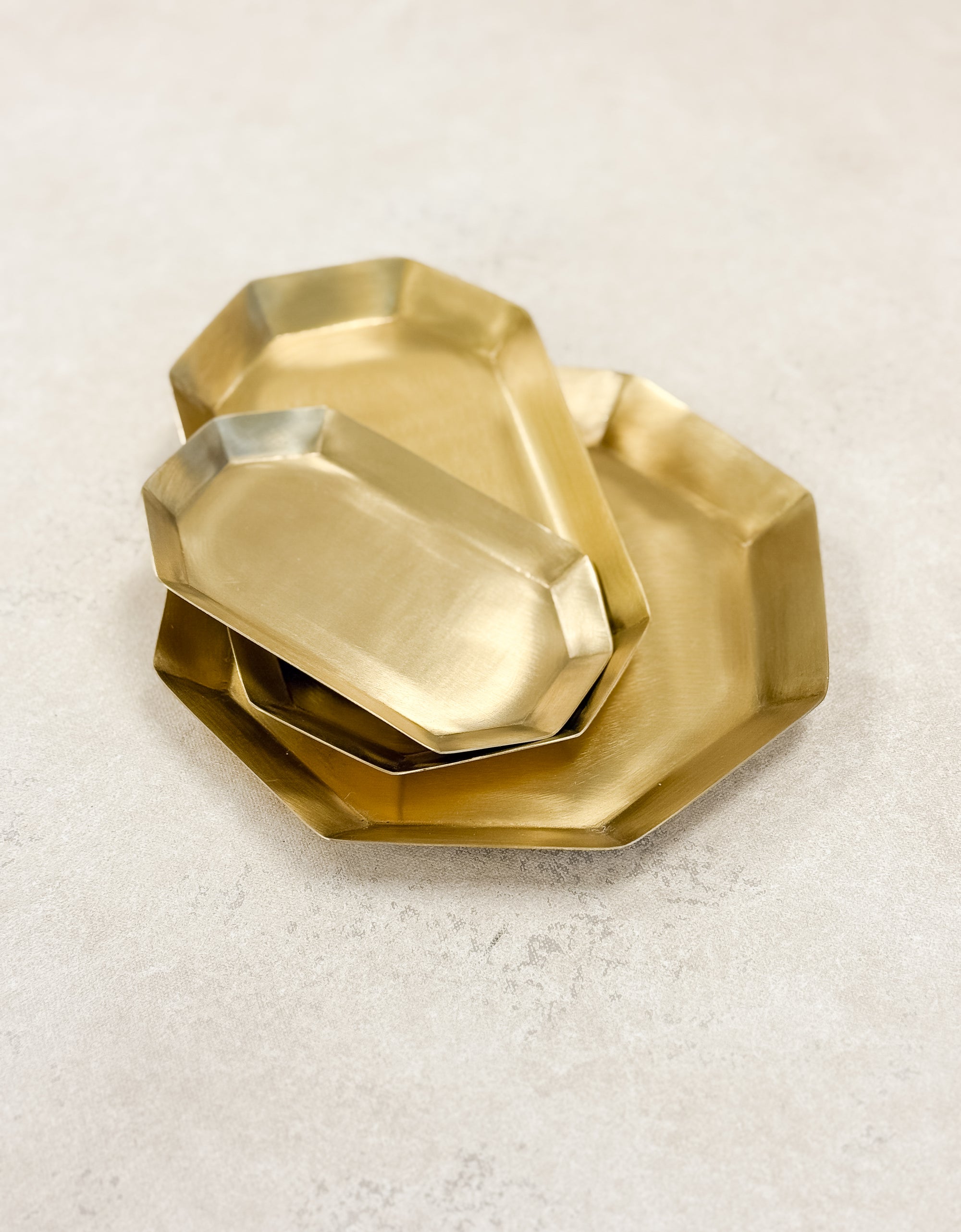 Octagon Rectangle Brass Trays – Cottage Home