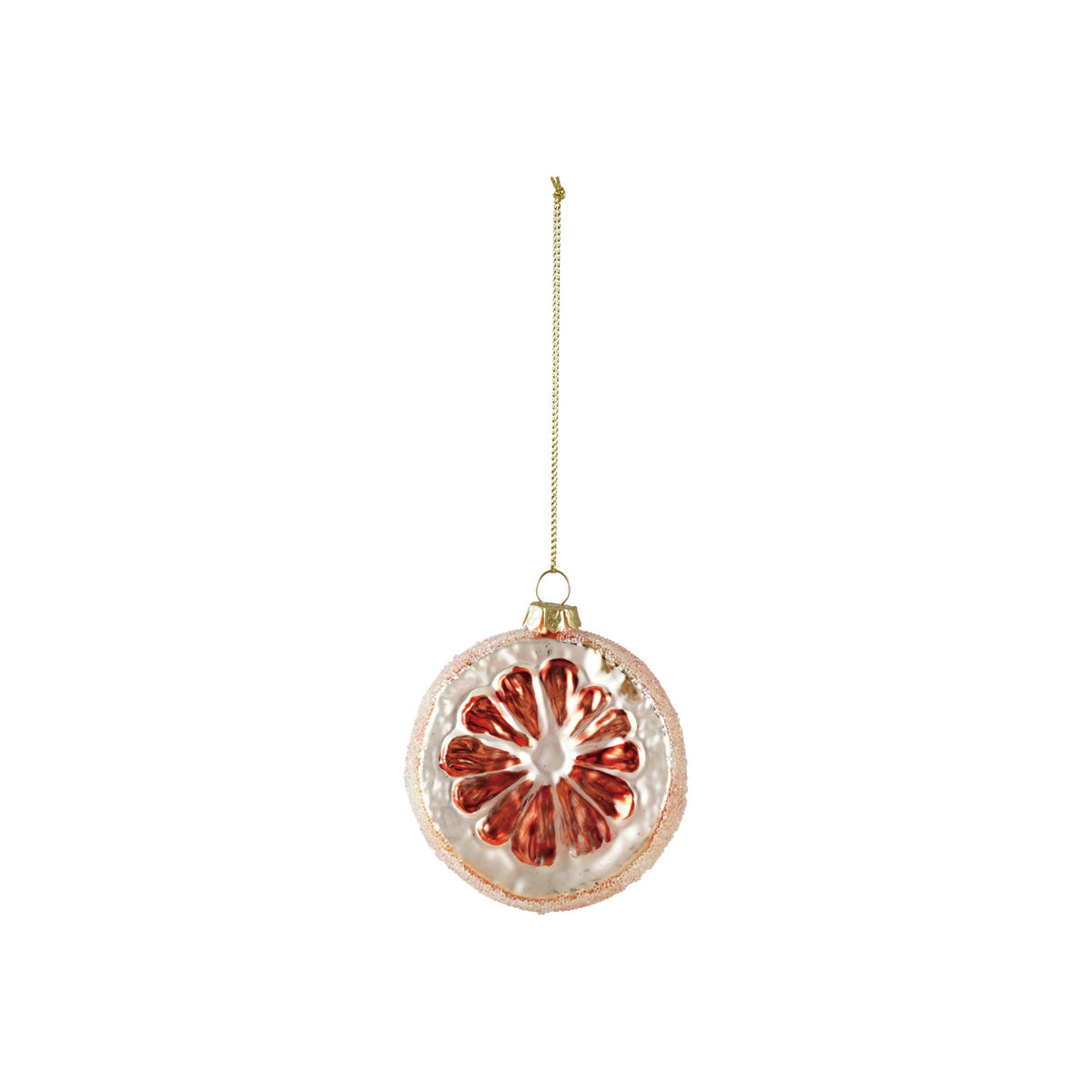 Hand-Painted Glass Orange Slice Ornament