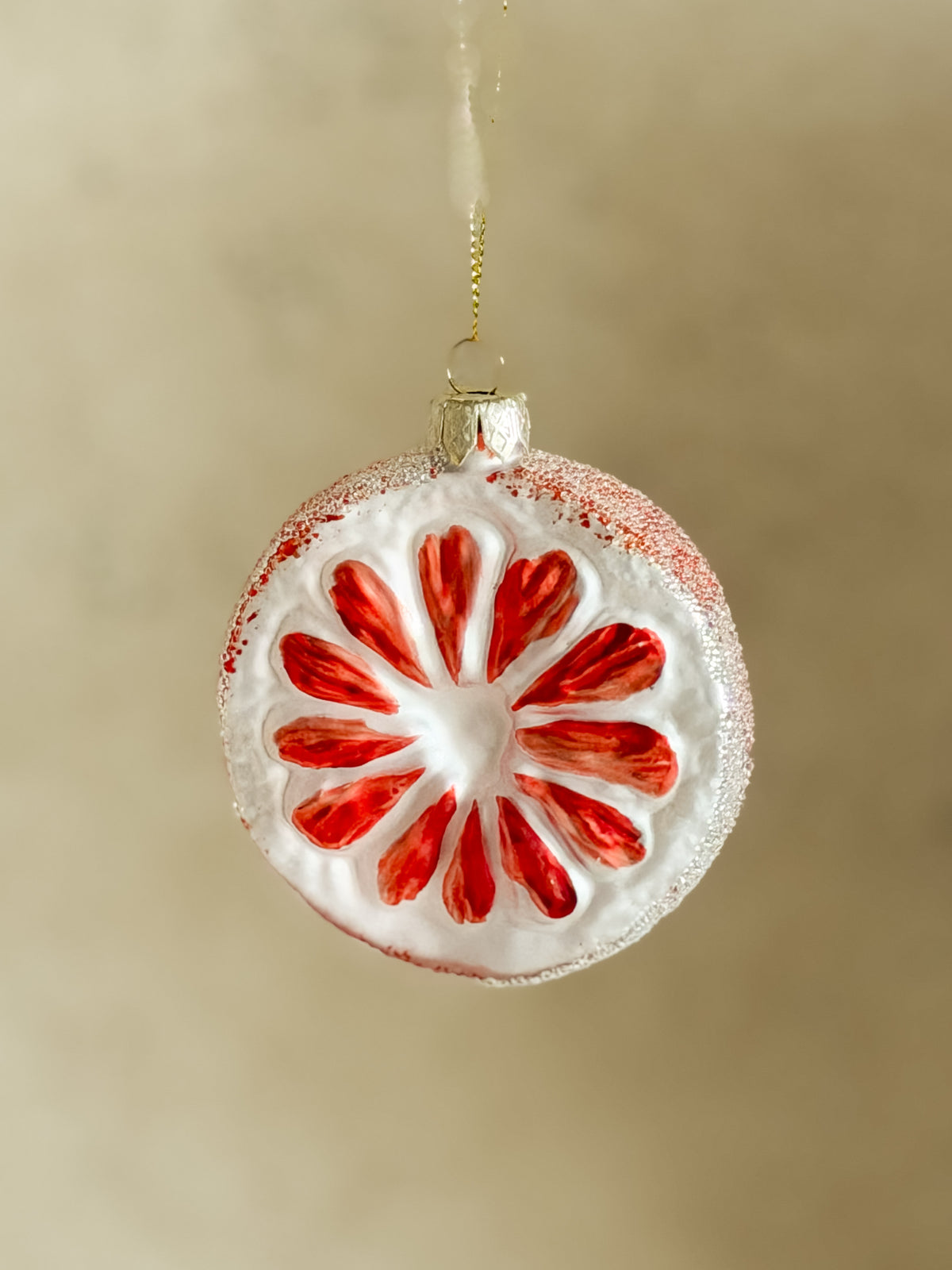 Hand-Painted Glass Orange Slice Ornament