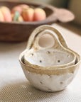Stoneware Berry Bowl with Handle, Set of 2