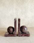 The Bordeaux Marble Bookends