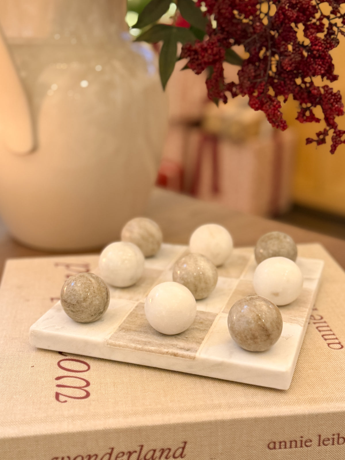 Marble Tic Tac Toe Decor
