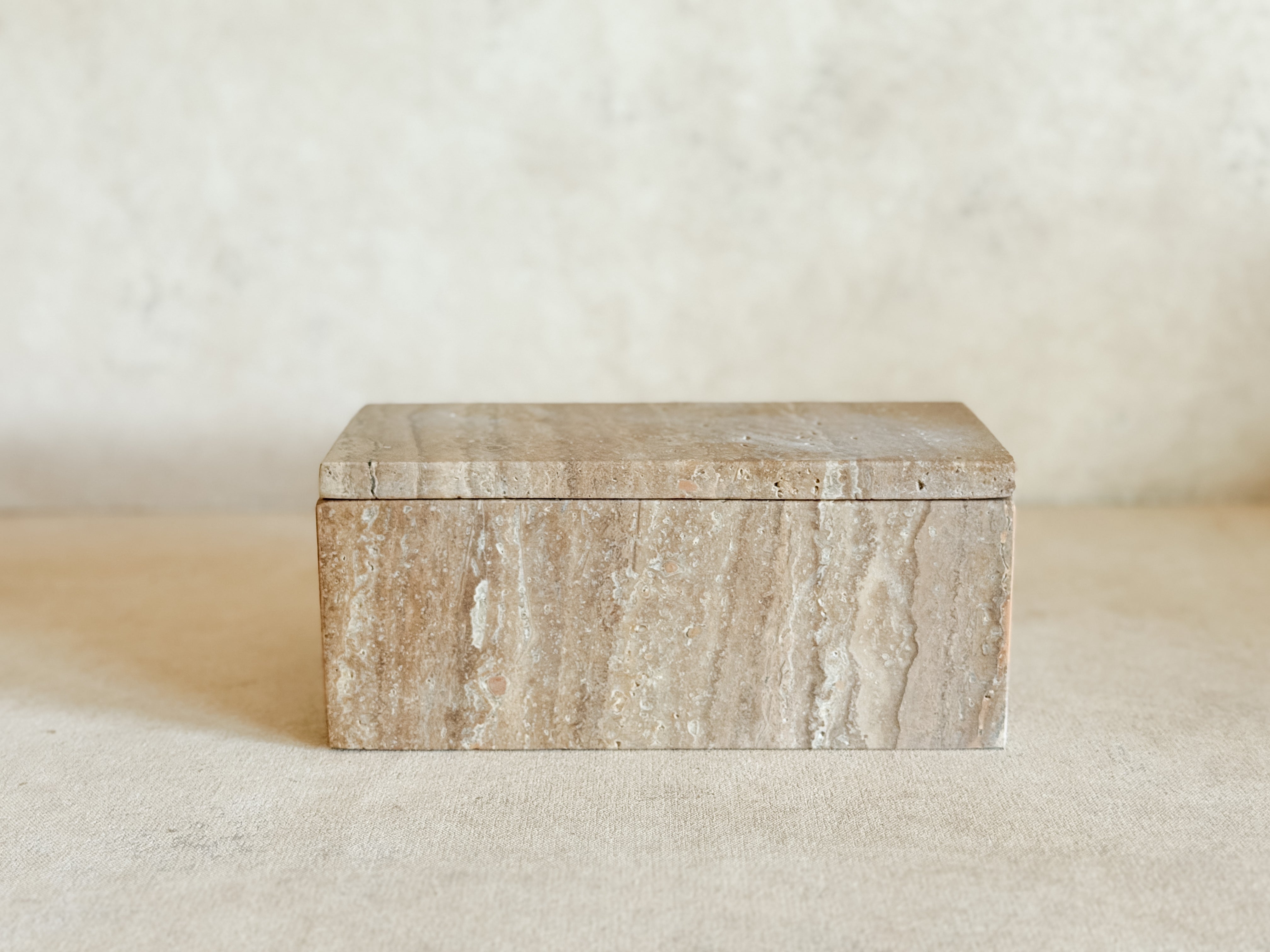 Cottage & Key Travertine Lidded Box