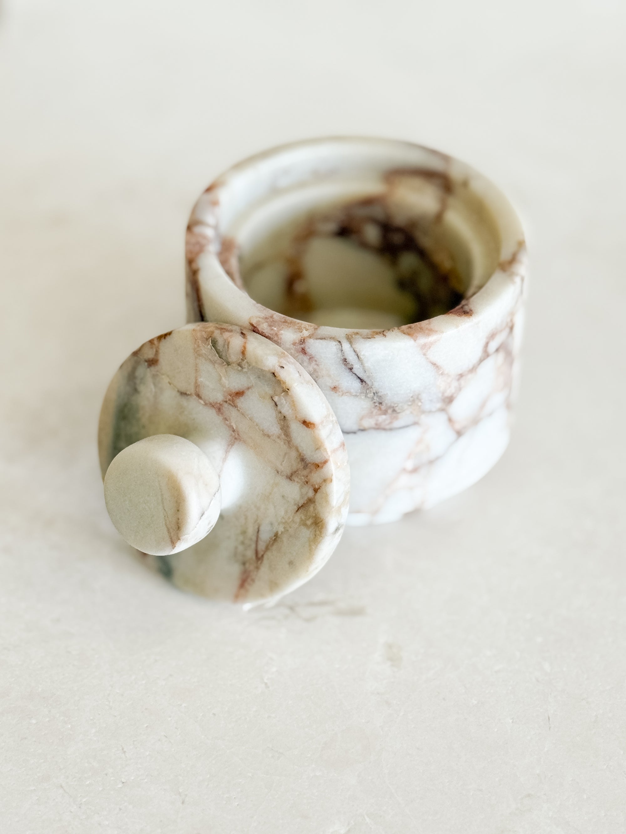 Verona Matte Marble Lidded Jar