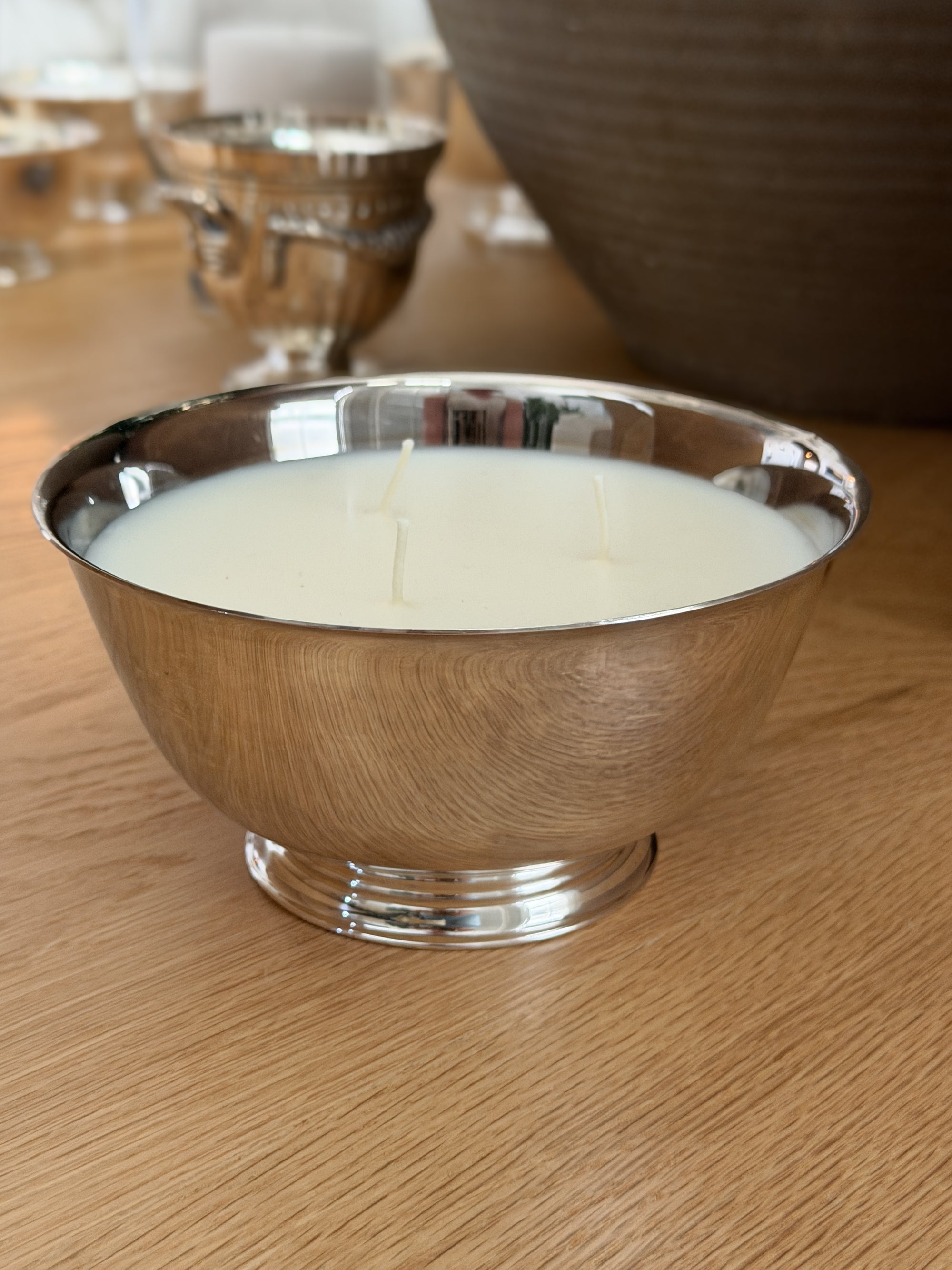 Vintage Silver Revere Bowl Candles
