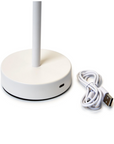 White LED Cordless Table Lamp with Scalloped Edge Shade
