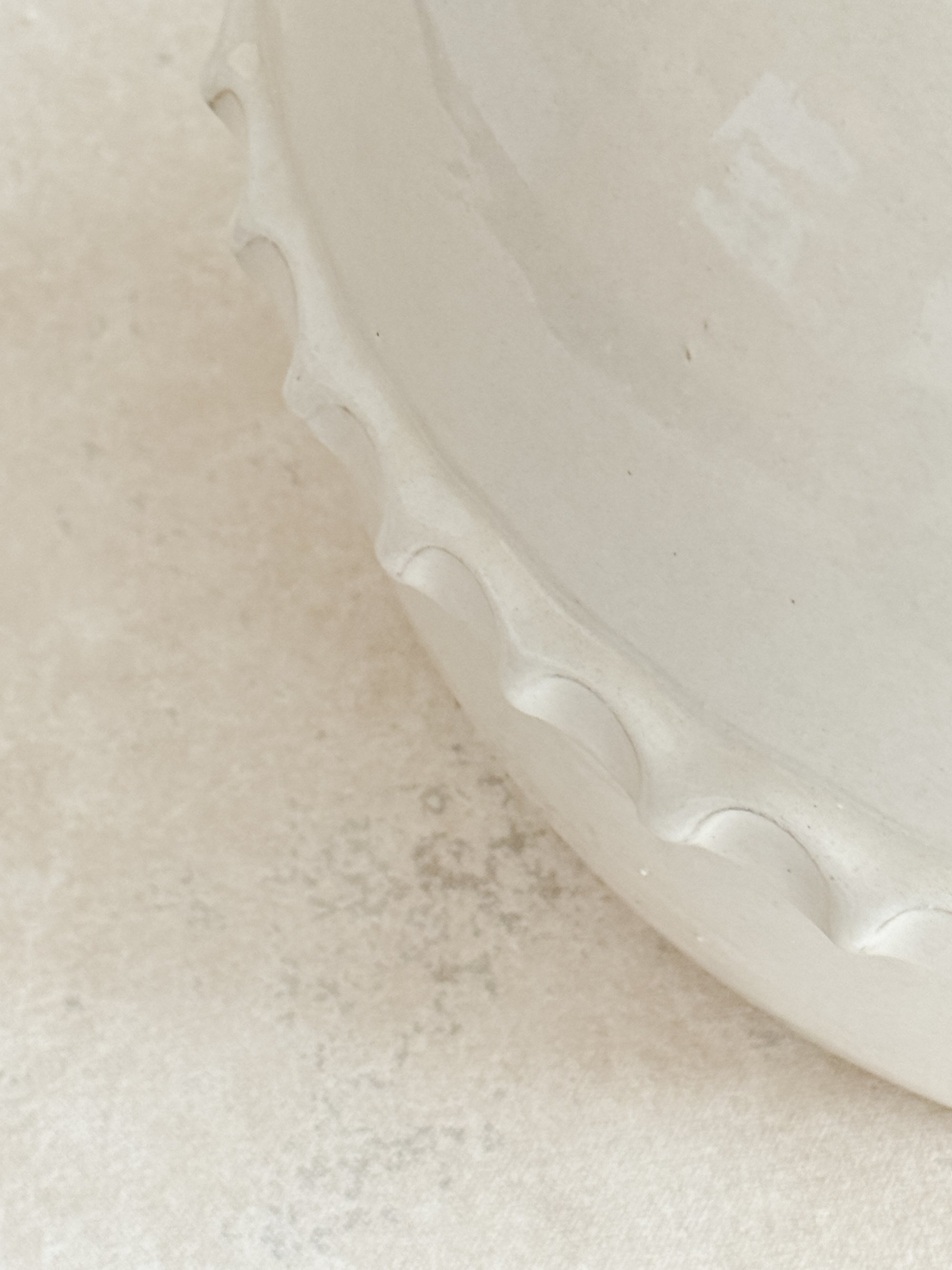 White Rounded Scalloped Vase