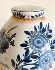 Aged Blue & White Floral Ginger Jar