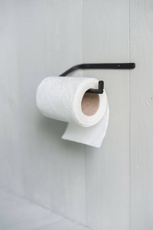 Cottage Black Iron Toilet Paper Holder