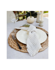 Linen Fringe Striped Napkins, Set of 4