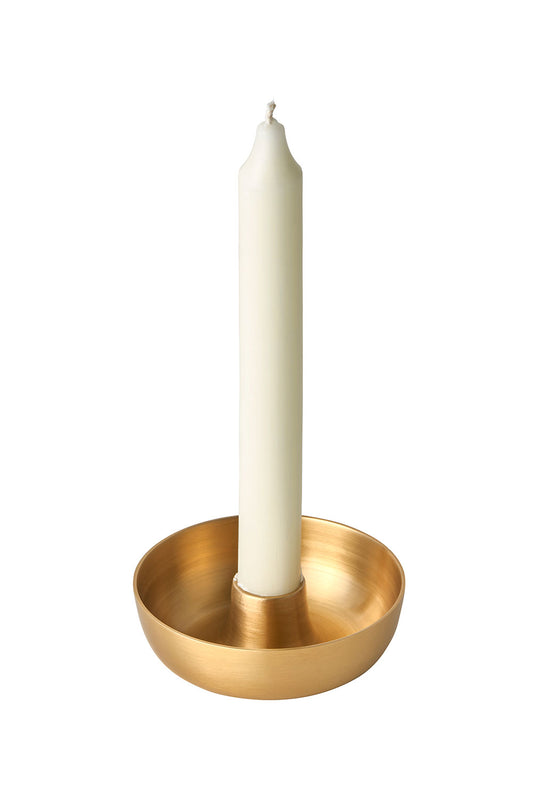 Round Brass Candle Holder