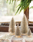 Gold Bottle Brush Trees Set of 4