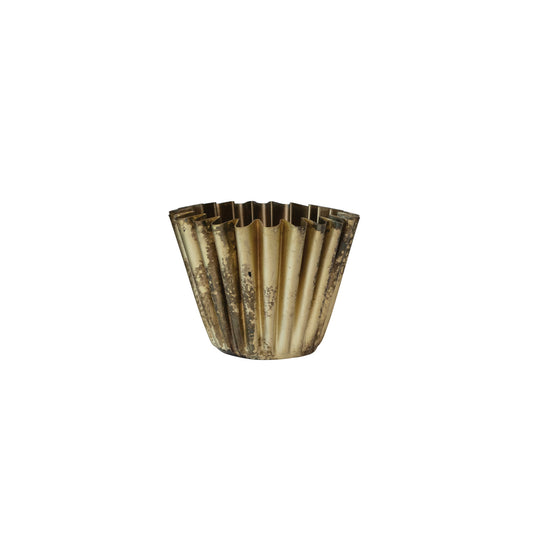 Gold Fluted Metal Bowl