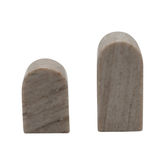 Rounded Marble Bookends, Set of 2