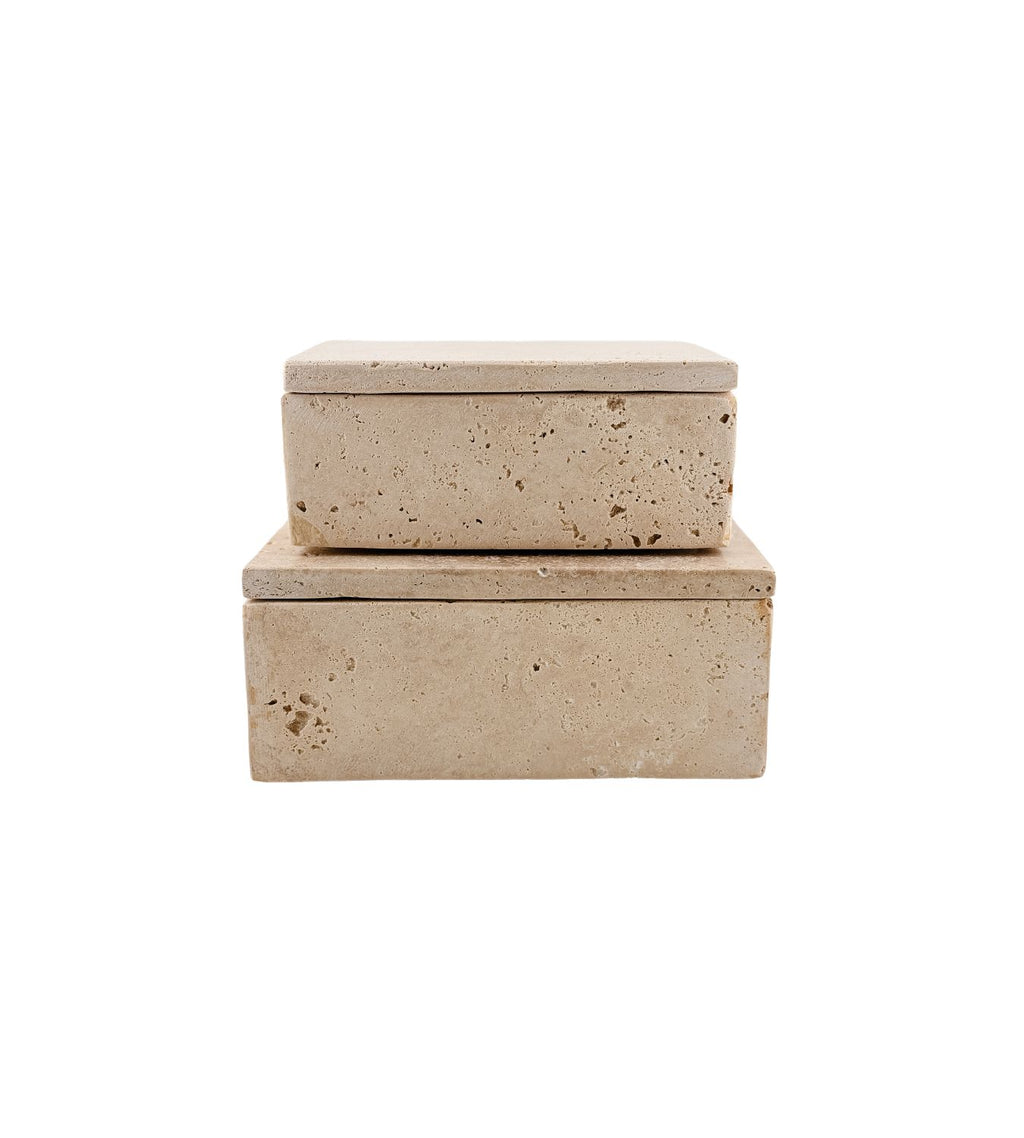 Travertine Lidded Boxes – Cottage Home