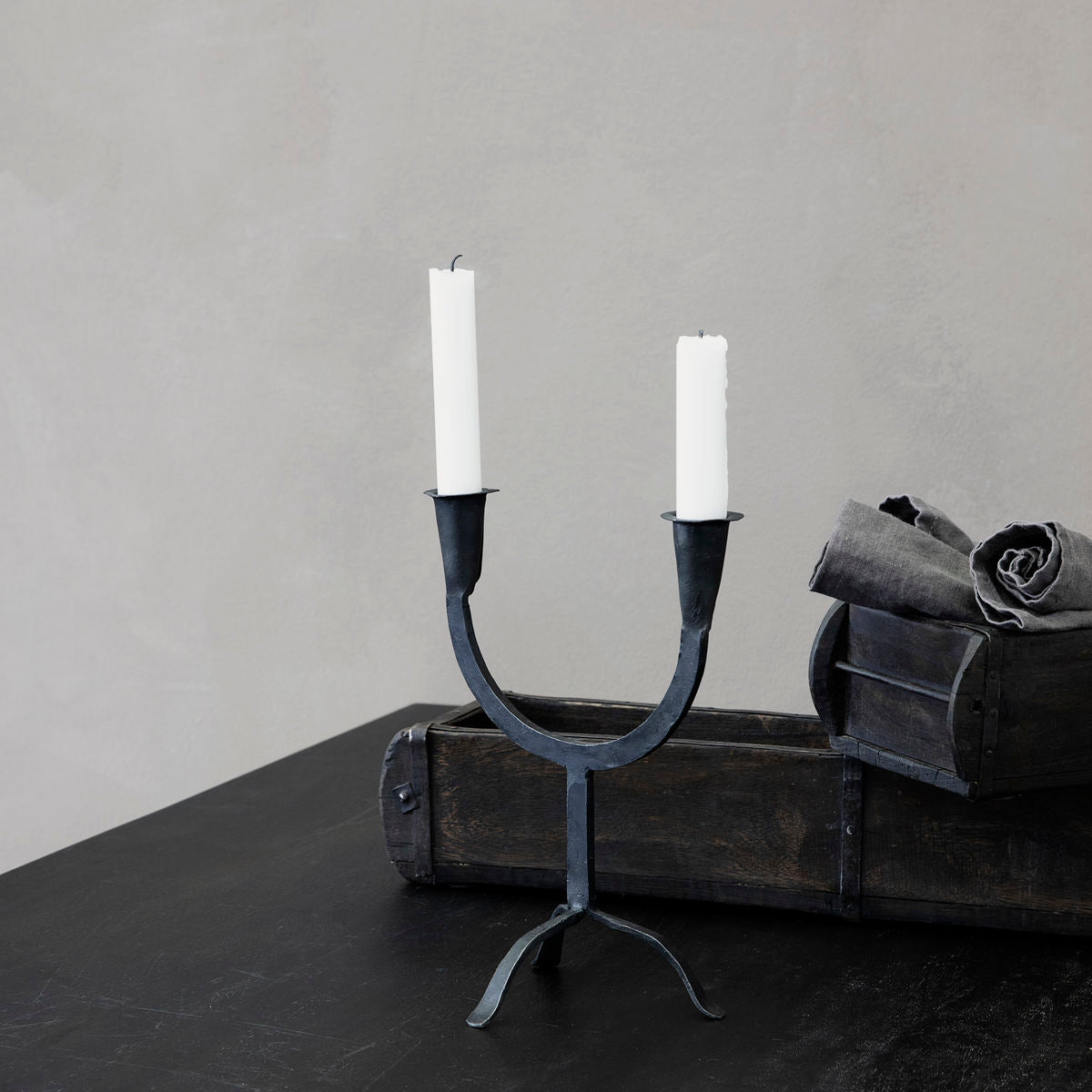 Iron Double Candle Stand