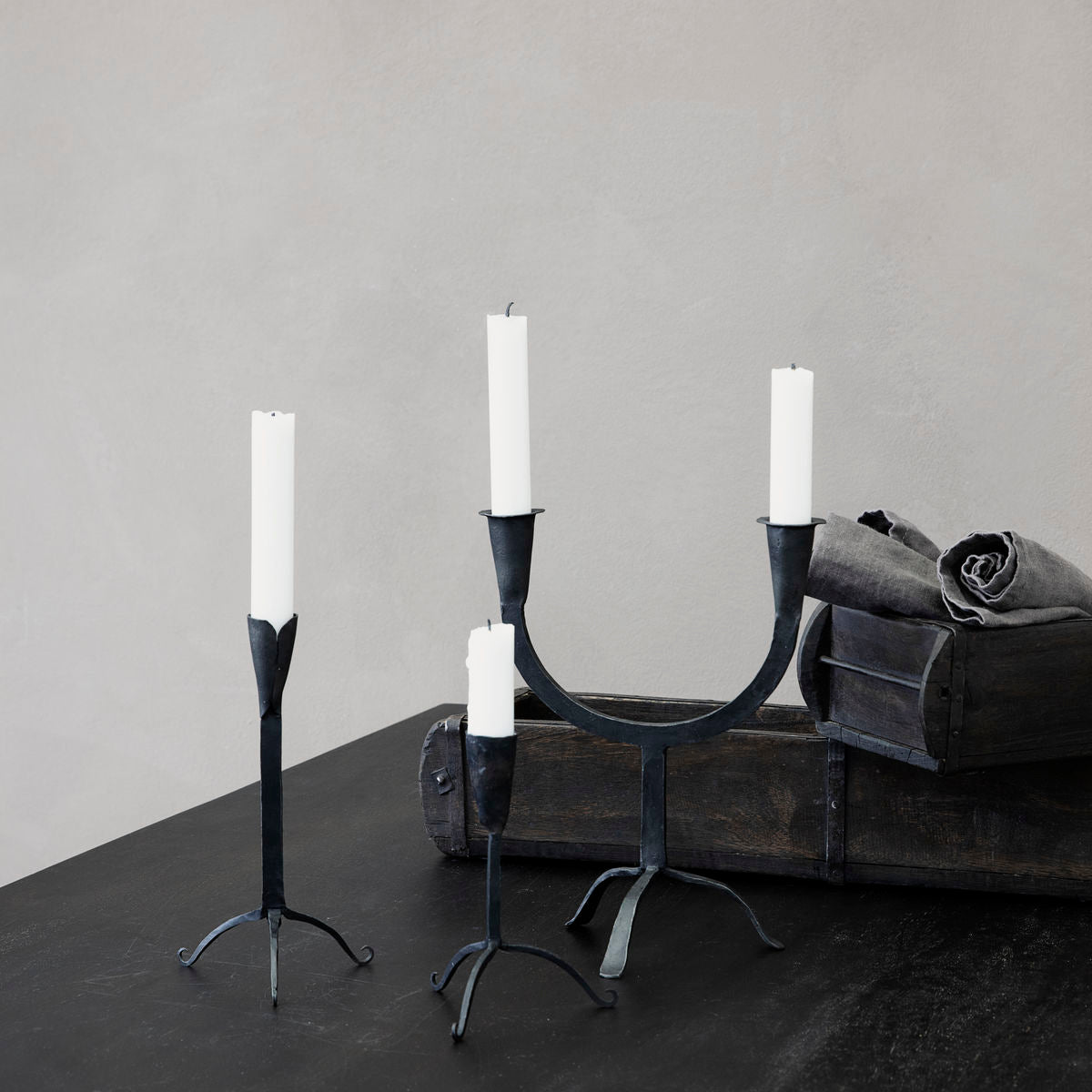 Iron Double Candle Stand