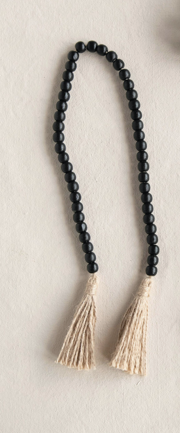 Black wood bead garland