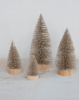 Gold Bottle Brush Trees Set of 4