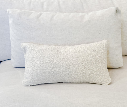 Cream Boucle Pillow by CK Design Studio - 12x22