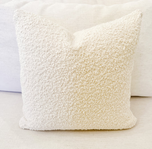 Cream Boucle Pillow by CK Design Studio - 18x18