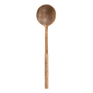 Mango Wood Spoon w/ Bamboo Wrapped Handle